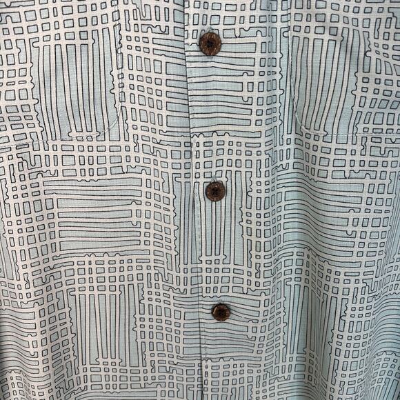 Tommy Bahama Mens Green Printed Button Up Shirt Size XL Silk Short Sleeve Luxe - Picture 3 of 10